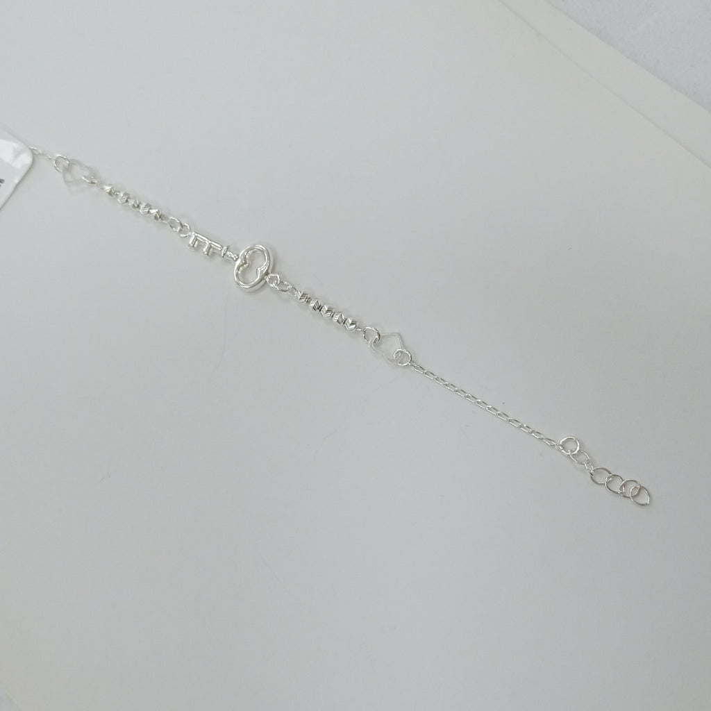 PULSERA TEJIDO LLAVE PLATA .925 18 CM 2.3 GR (NUEVO)