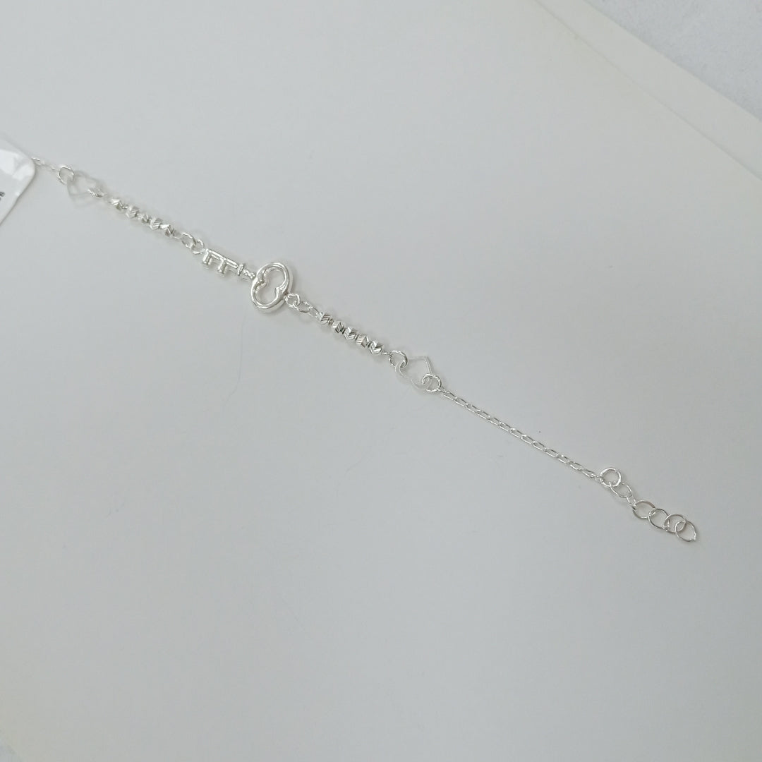 PULSERA TEJIDO LLAVE PLATA .925 18 CM 2.3 GR (NUEVO)