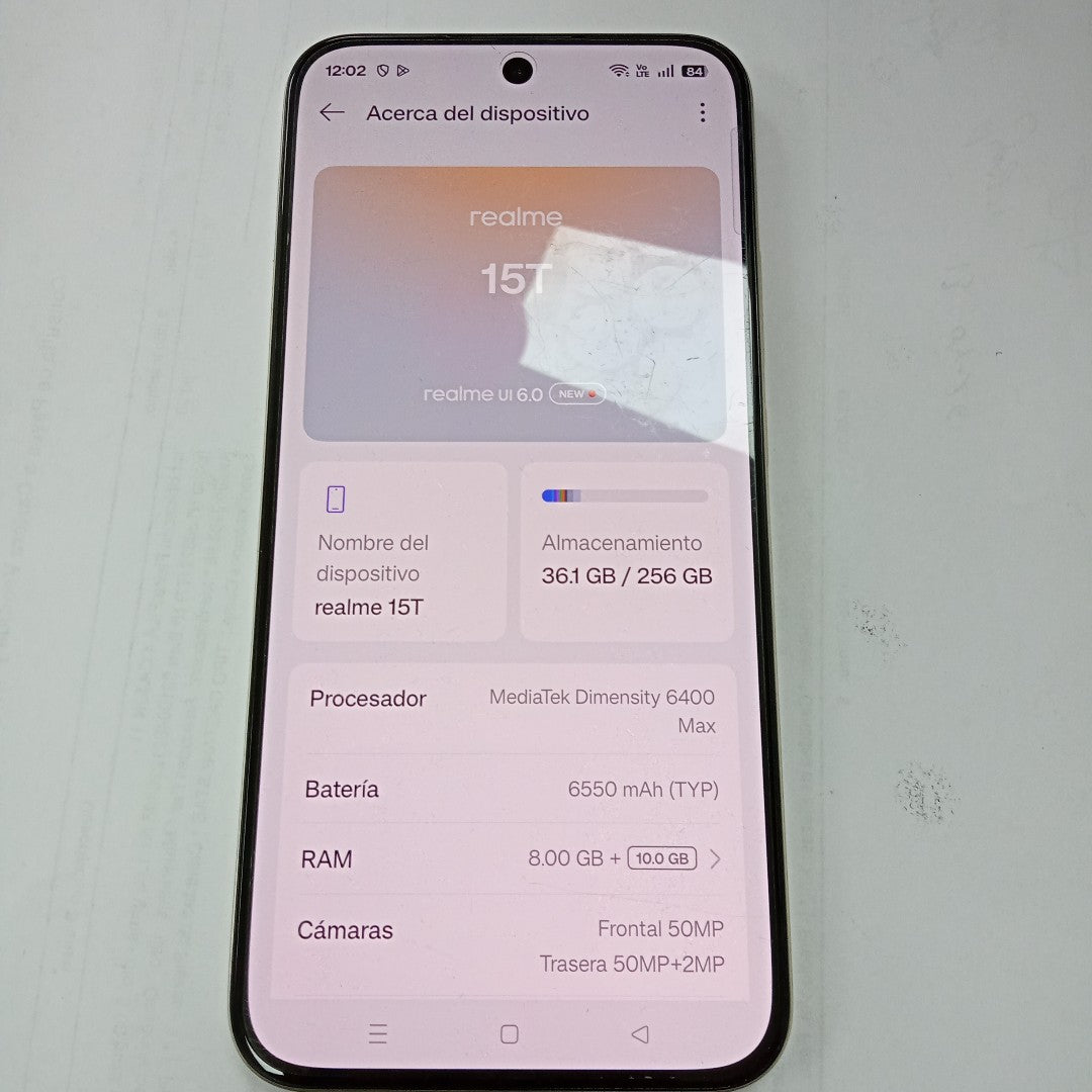 CELULAR REALME 15T RMX5111 (2025) 256 GB 8 GB RAM (SEMINUEVO)