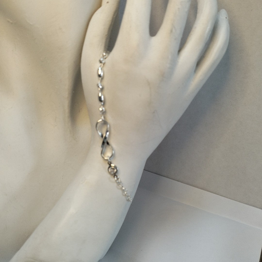 PULSERA TEJIDO ESPECIAL PLATA .925 18 CM 2.6 GR (NUEVO)
