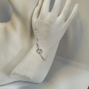 PULSERA TEJIDO LLAVE PLATA .925 18 CM 2.3 GR (NUEVO)