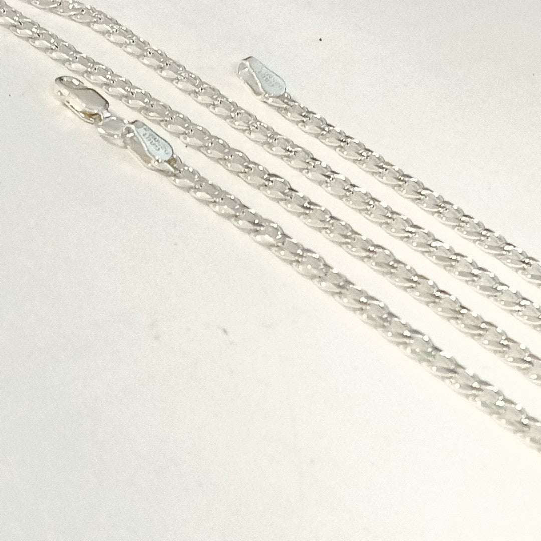 CADENA TEJIDO BARBADO PLATA .925 55 CM 12.8 GR (NUEVO)