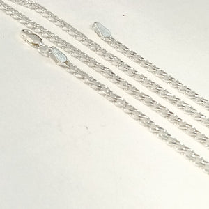 CADENA TEJIDO BARBADO PLATA .925 55 CM 12.8 GR (NUEVO)