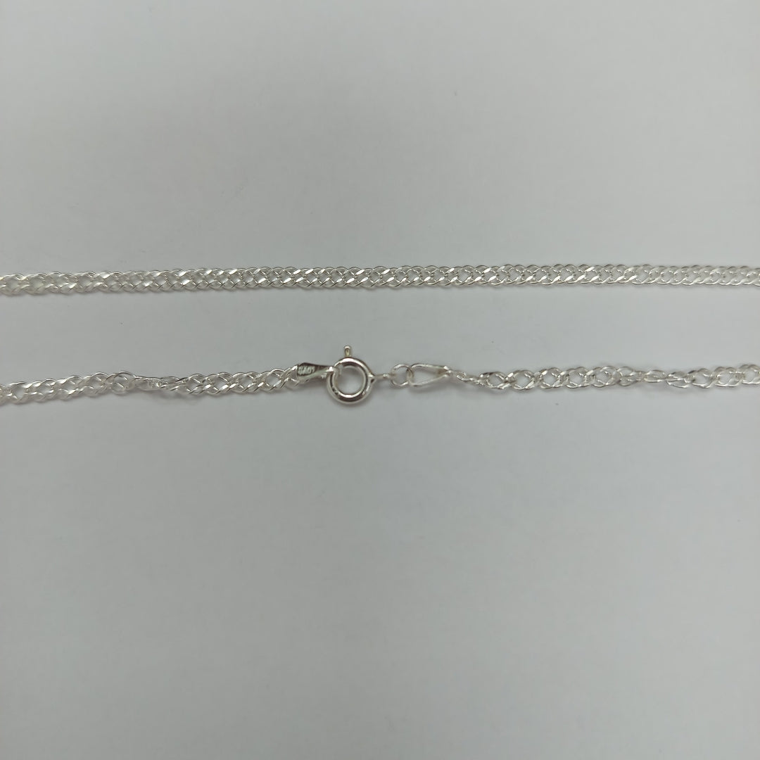CADENA TEJIDO ESLABONES PLATA .925 55 CM 4.2 GR (NUEVO)
