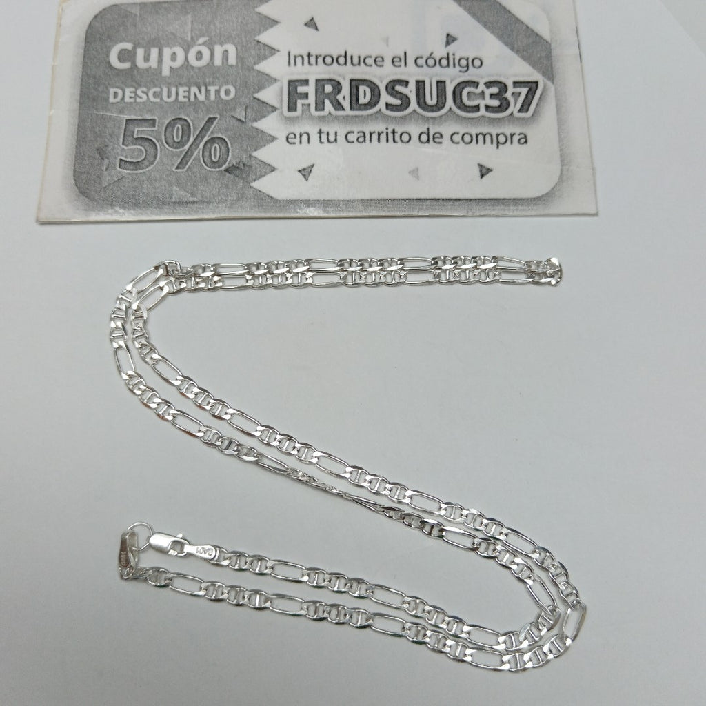 CADENA TEJIDO MARINERO PLATA .925 55 CM 8 GR (NUEVO)