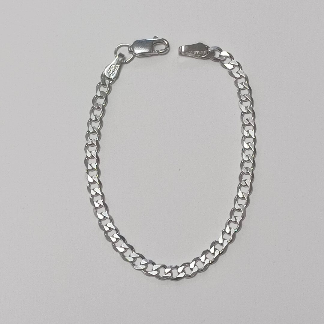 PULSERA TEJIDO BARBADA PLATA .925 16 CM 4.2 GR (NUEVO)
