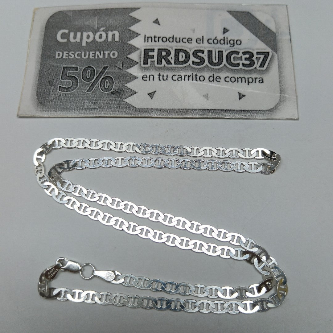 CADENA TEJIDO GUCHI PLATA .925 55 CM 12.9 GR (NUEVO)