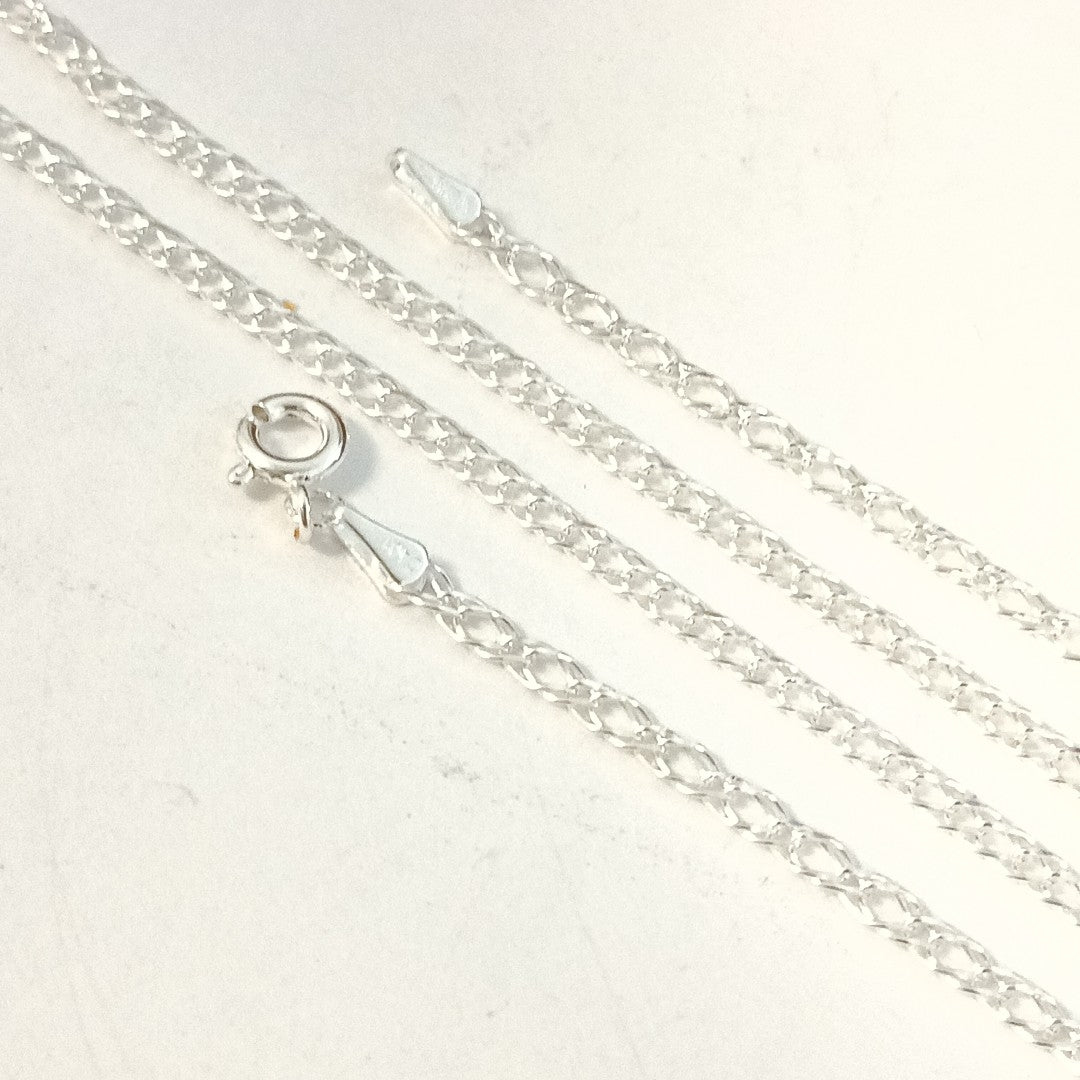 CADENA TEJIDO ESLABONES PLATA .925 55 CM 3.9 GR (NUEVO)