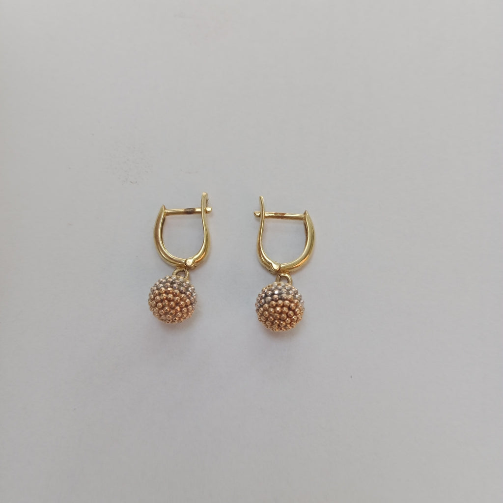 ARRACADAS PAR ORO, ORO COMBINADO 14 K 3.6 GRMS (SEMINUEVO)