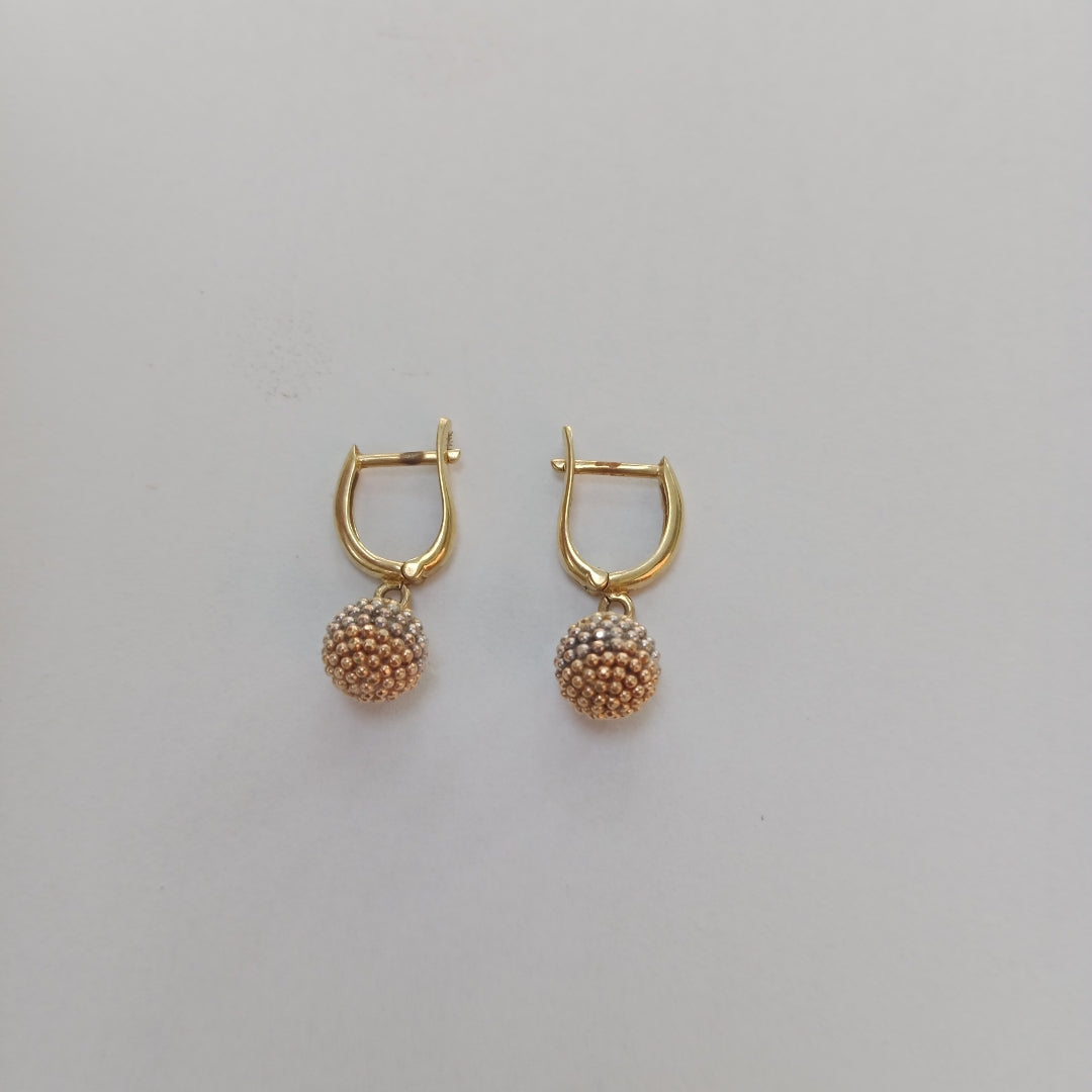 ARRACADAS PAR ORO, ORO COMBINADO 14 K 3.6 GRMS (SEMINUEVO)