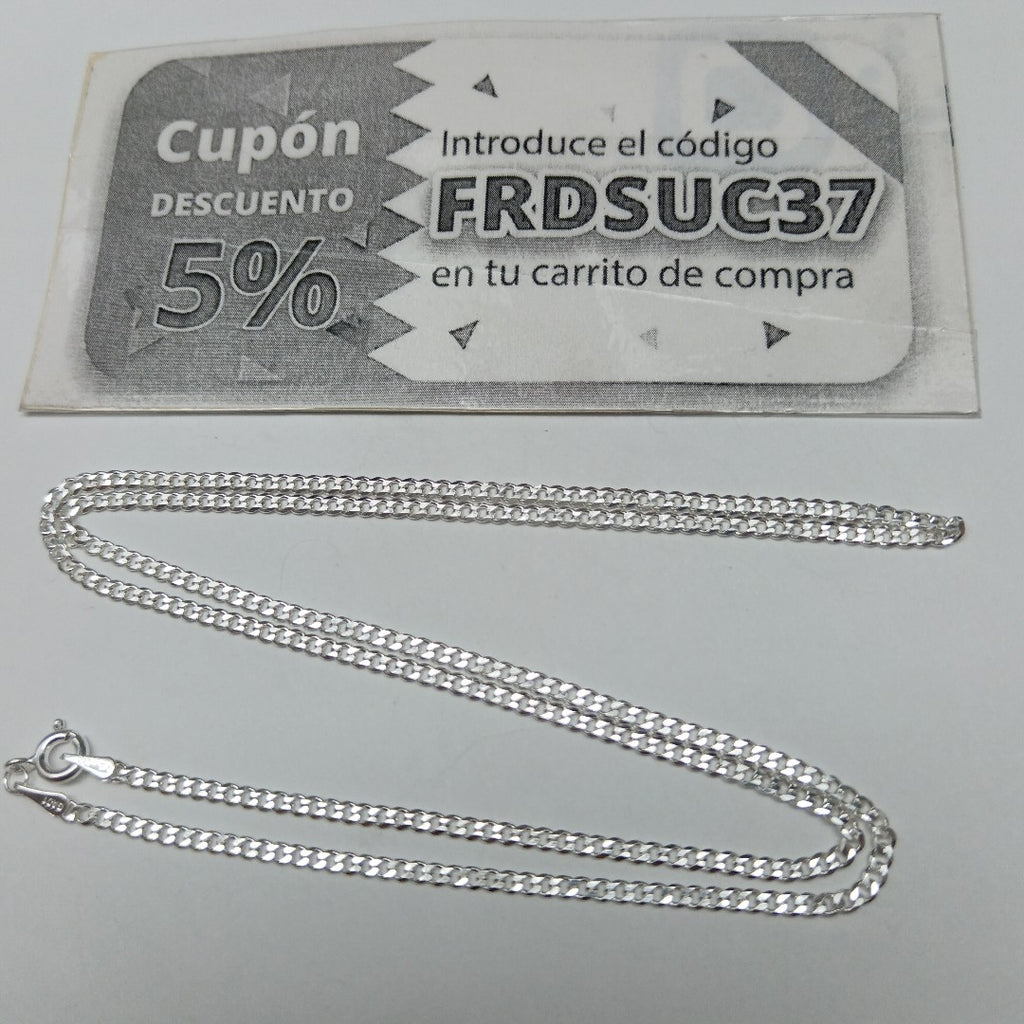 CADENA TEJIDO BARBADO PLATA .925 60 CM 5.8 GR (NUEVO)