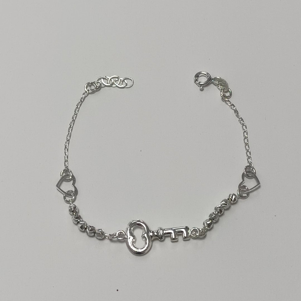 PULSERA TEJIDO LLAVE PLATA .925 18 CM 2.3 GR (NUEVO)