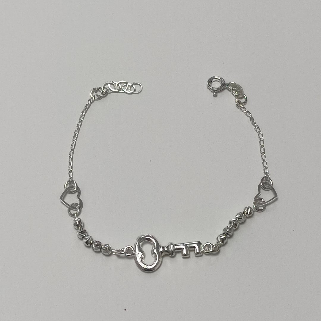 PULSERA TEJIDO LLAVE PLATA .925 18 CM 2.3 GR (NUEVO)