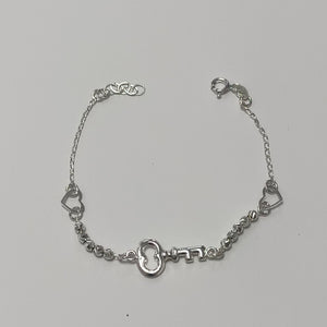 PULSERA TEJIDO LLAVE PLATA .925 18 CM 2.3 GR (NUEVO)
