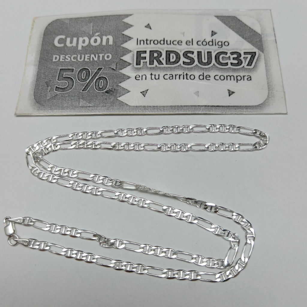 CADENA TEJIDO MARINERO PLATA .925 55 CM 7.6 GR (NUEVO)