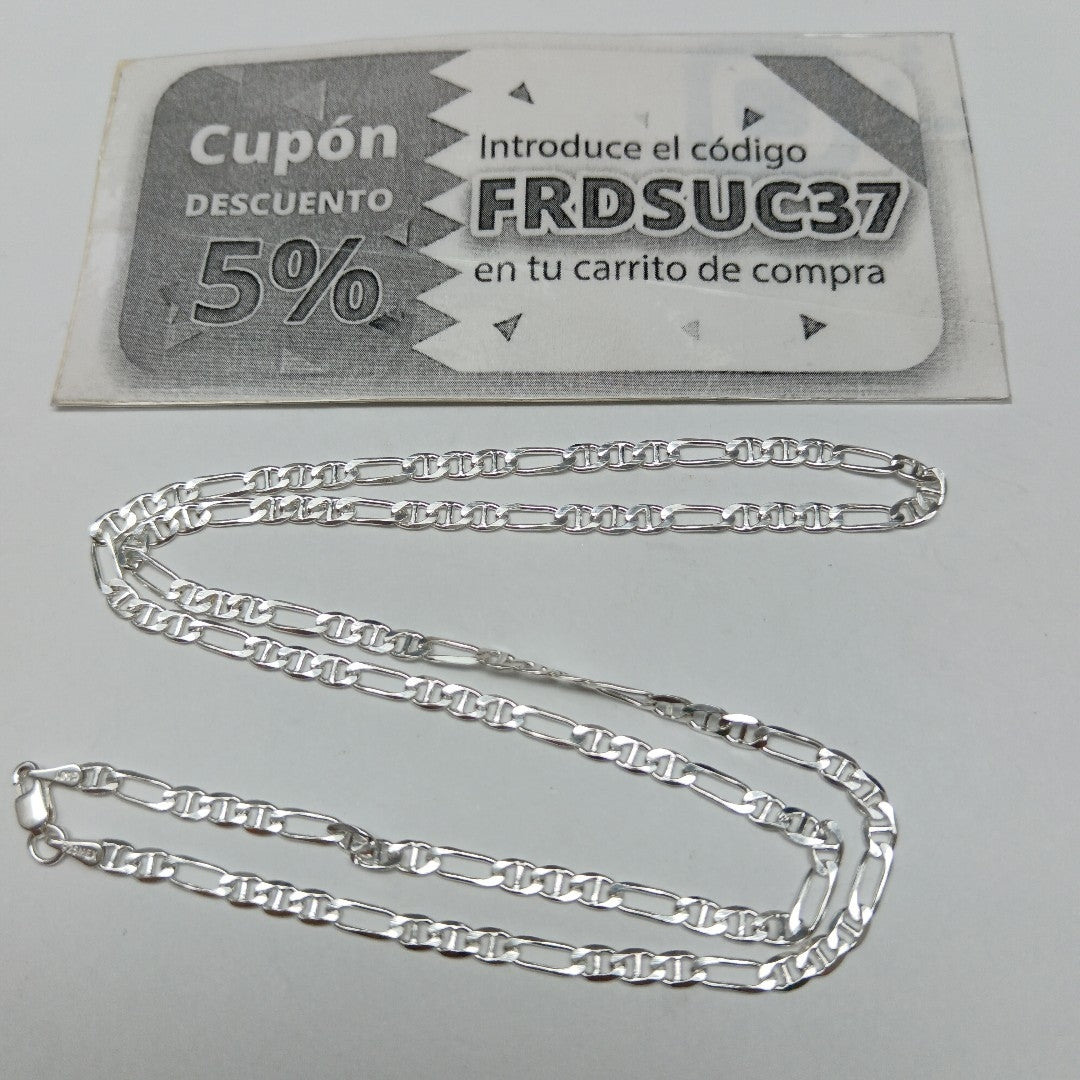 CADENA TEJIDO MARINERO PLATA .925 55 CM 7.6 GR (NUEVO)