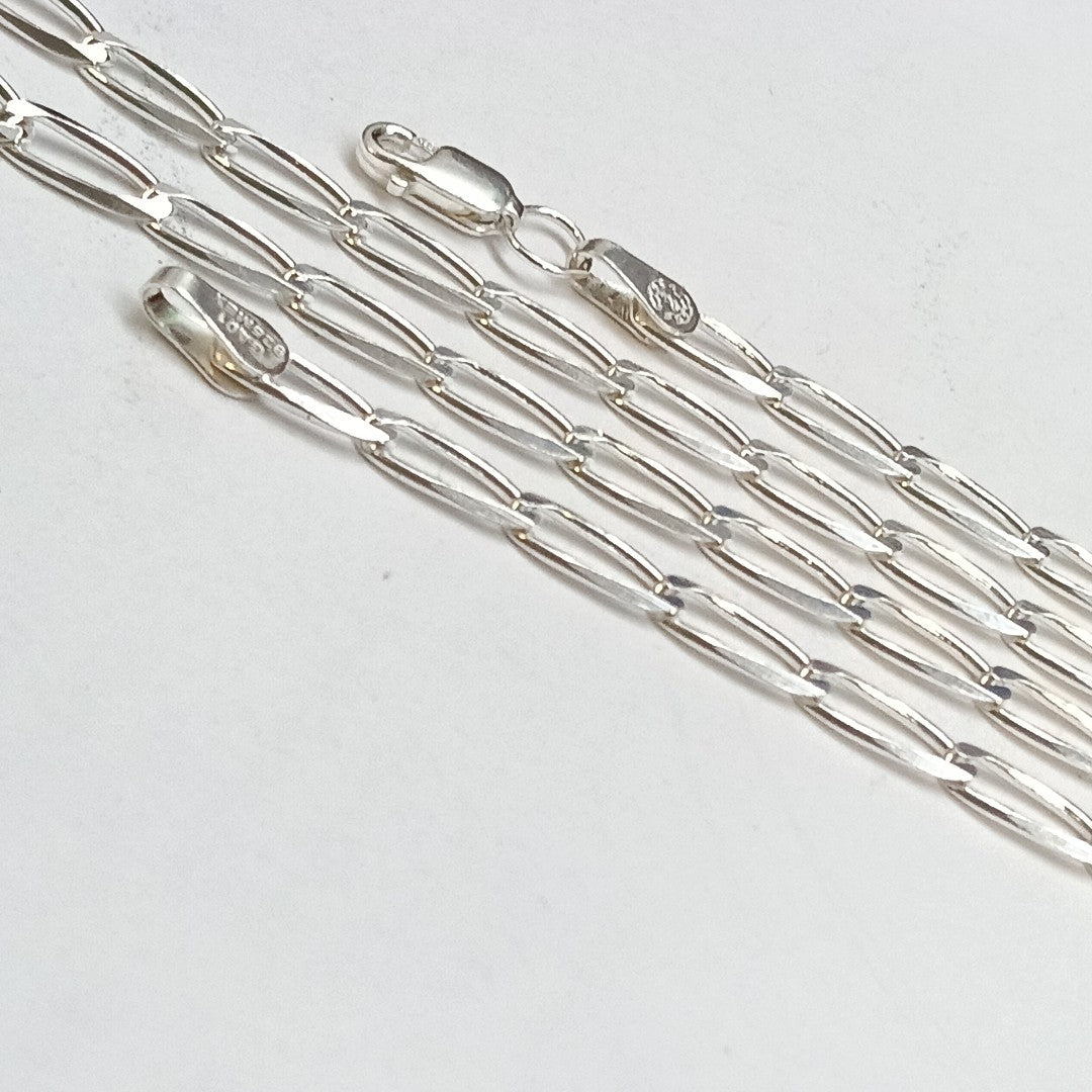 CADENA TEJIDO ESLABONES PLATA .925 55 CM 9.9 GR (NUEVO)