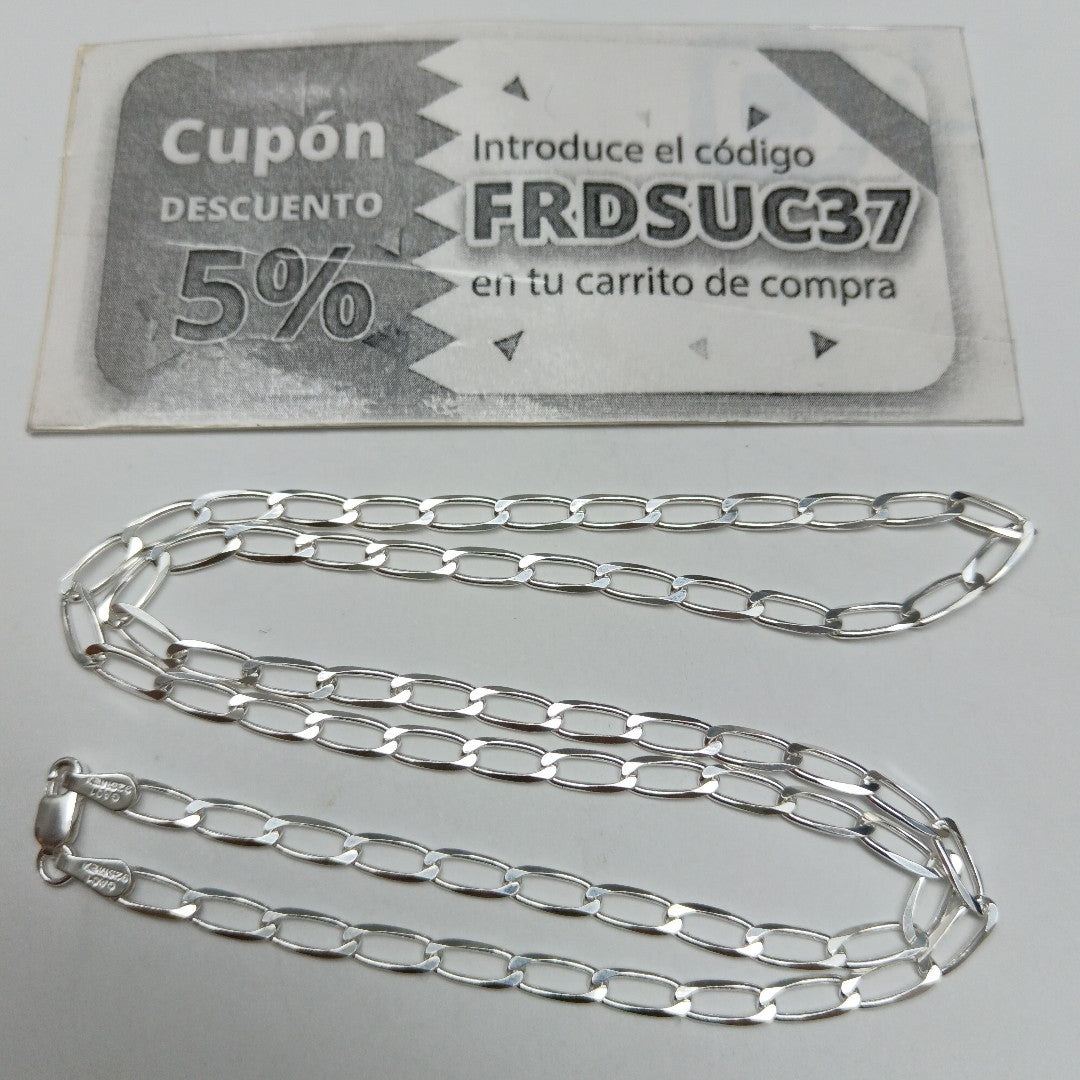CADENA TEJIDO ESLABONES PLATA .925 60 CM 11.1 GR (NUEVO)
