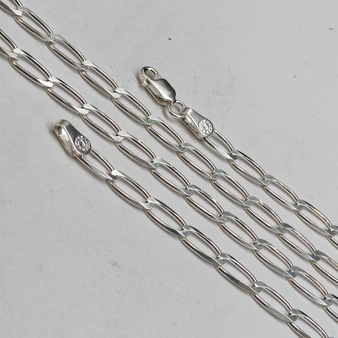 CADENA TEJIDO ESLABONES PLATA .925 60 CM 11.2 GR (NUEVO)