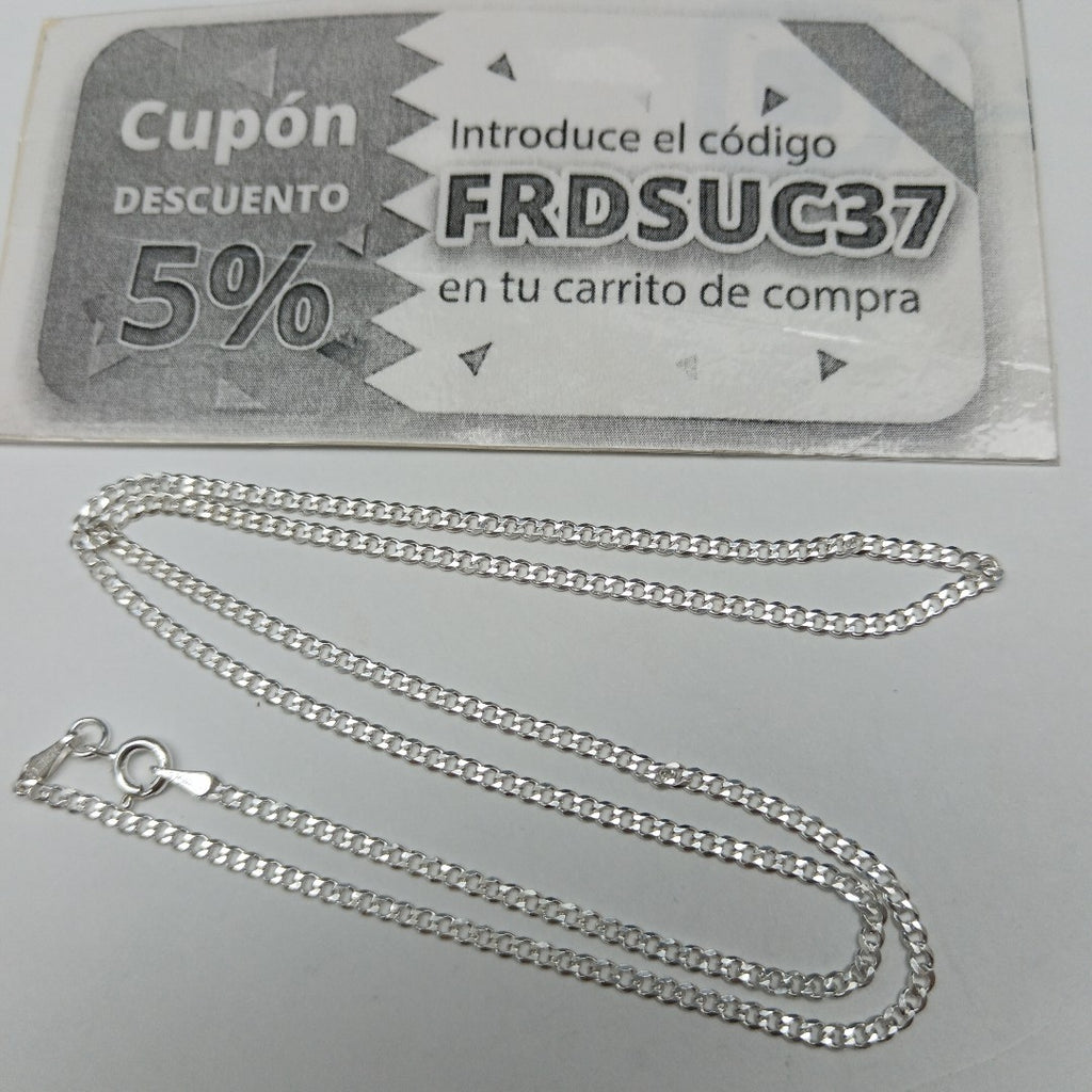 CADENA TEJIDO BARBADO PLATA .925 55 CM 5.4 GR (NUEVO)