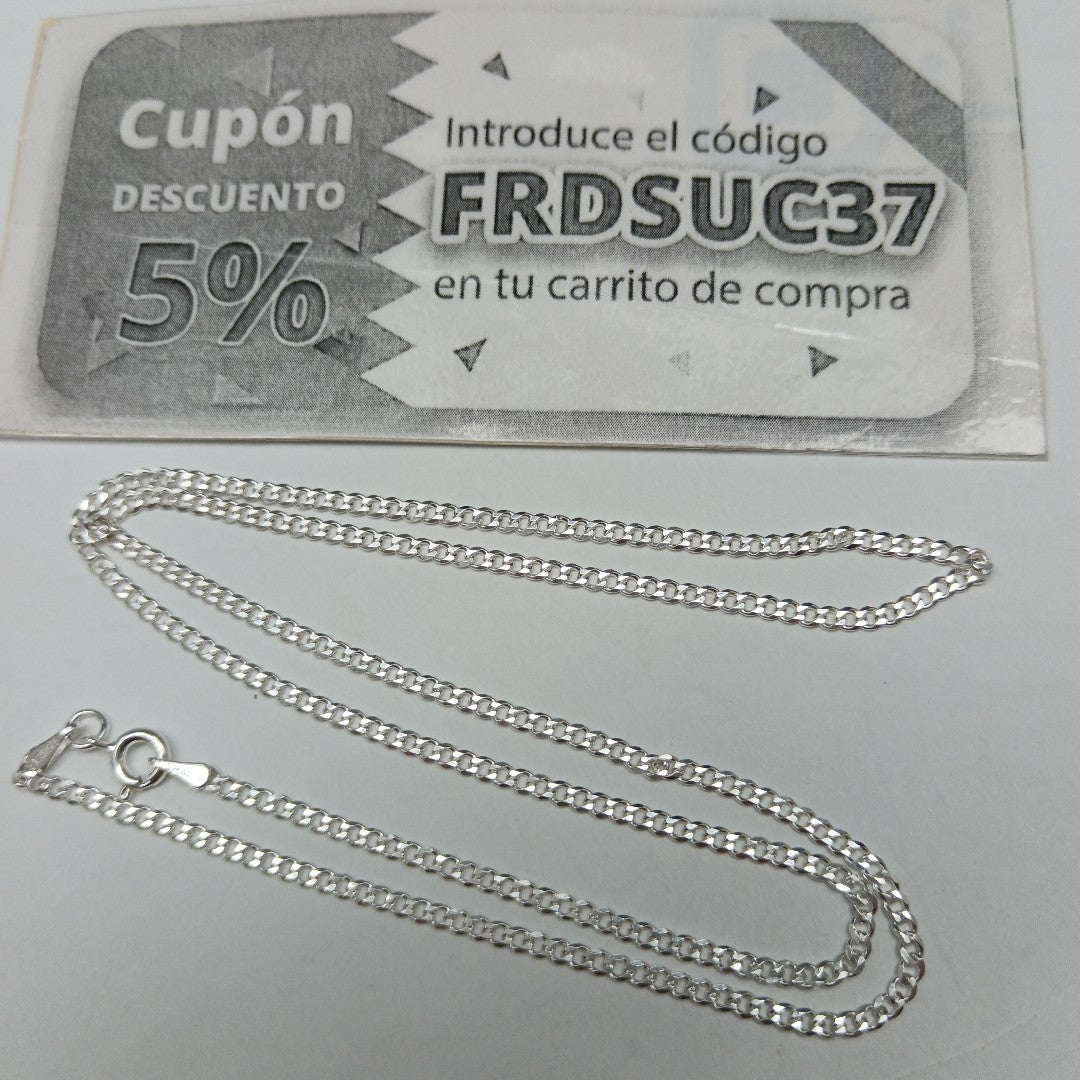 CADENA TEJIDO BARBADO PLATA .925 55 CM 5.4 GR (NUEVO)