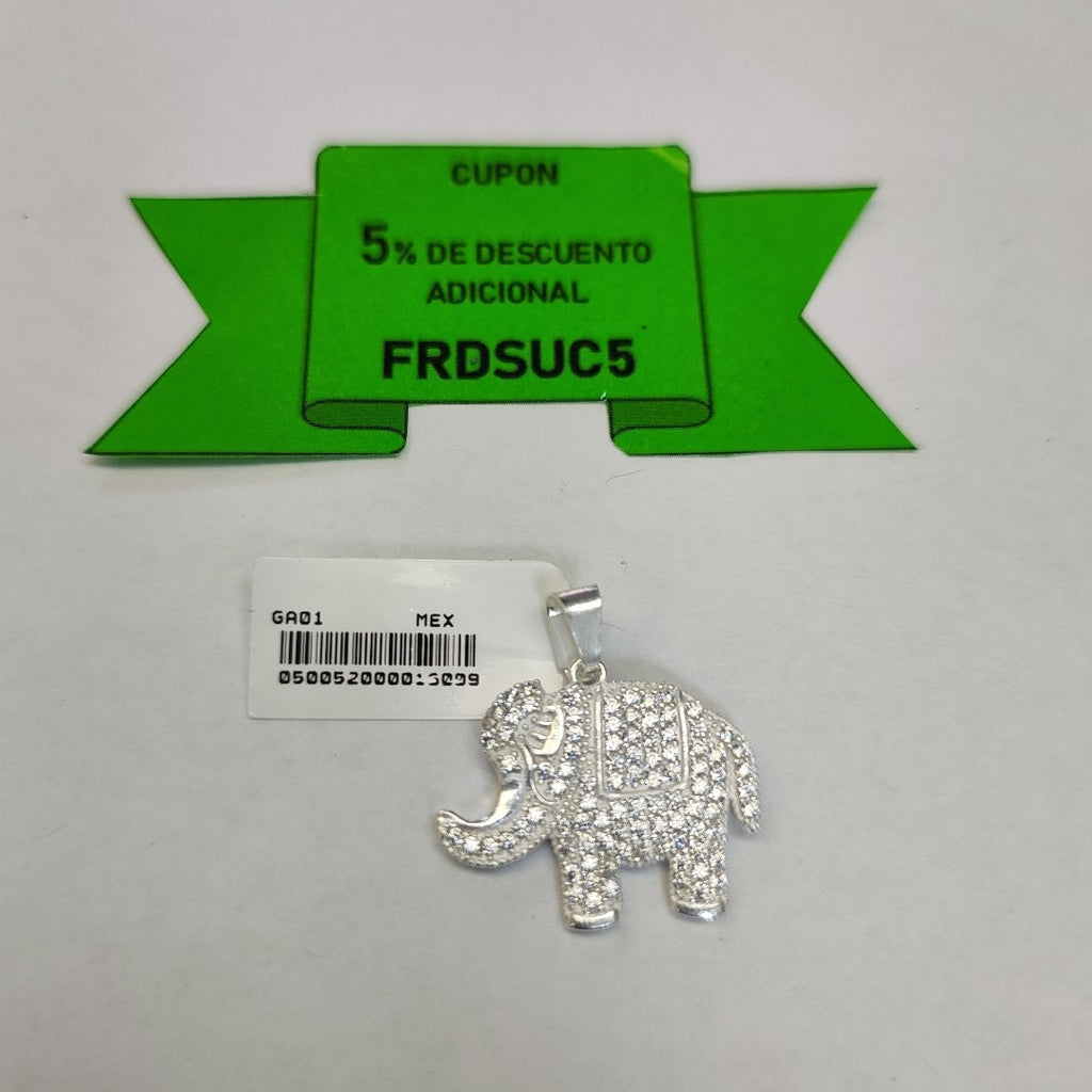 DIJE ELEFANTE C/CIRCONIAS PLATA .925 5.4 GR (NUEVO)