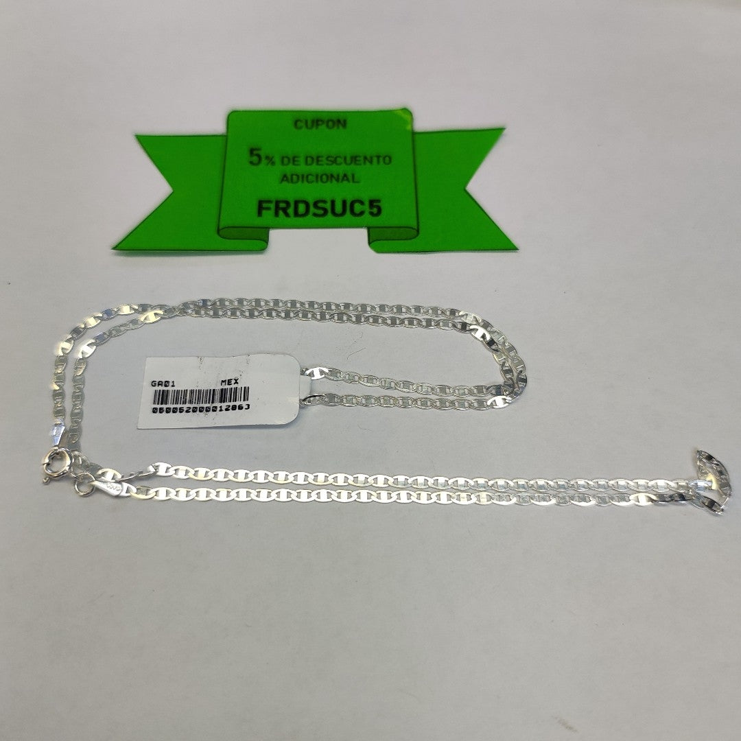 CADENA TEJIDO ESPEJO PLATA .925 55 CM 4.1 GR (NUEVO)