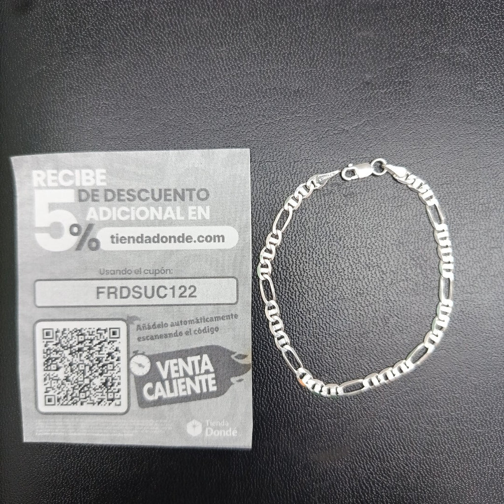 PULSERA TEJIDO 3X1 PLATA .925 16 CM 2.5 GR (NUEVO)