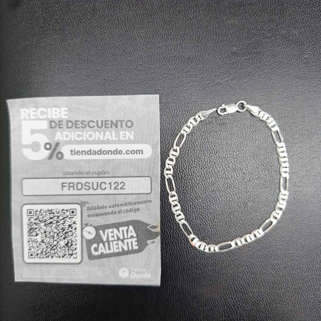PULSERA TEJIDO 3X1 PLATA .925 16 CM 2.5 GR (NUEVO)