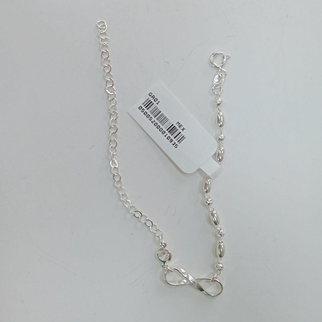 PULSERA TEJIDO ESPECIAL PLATA .925 18 CM 2.6 GR (NUEVO)