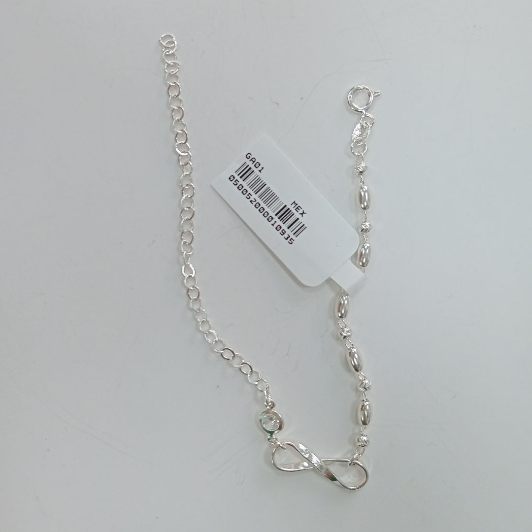PULSERA TEJIDO ESPECIAL PLATA .925 18 CM 2.6 GR (NUEVO)