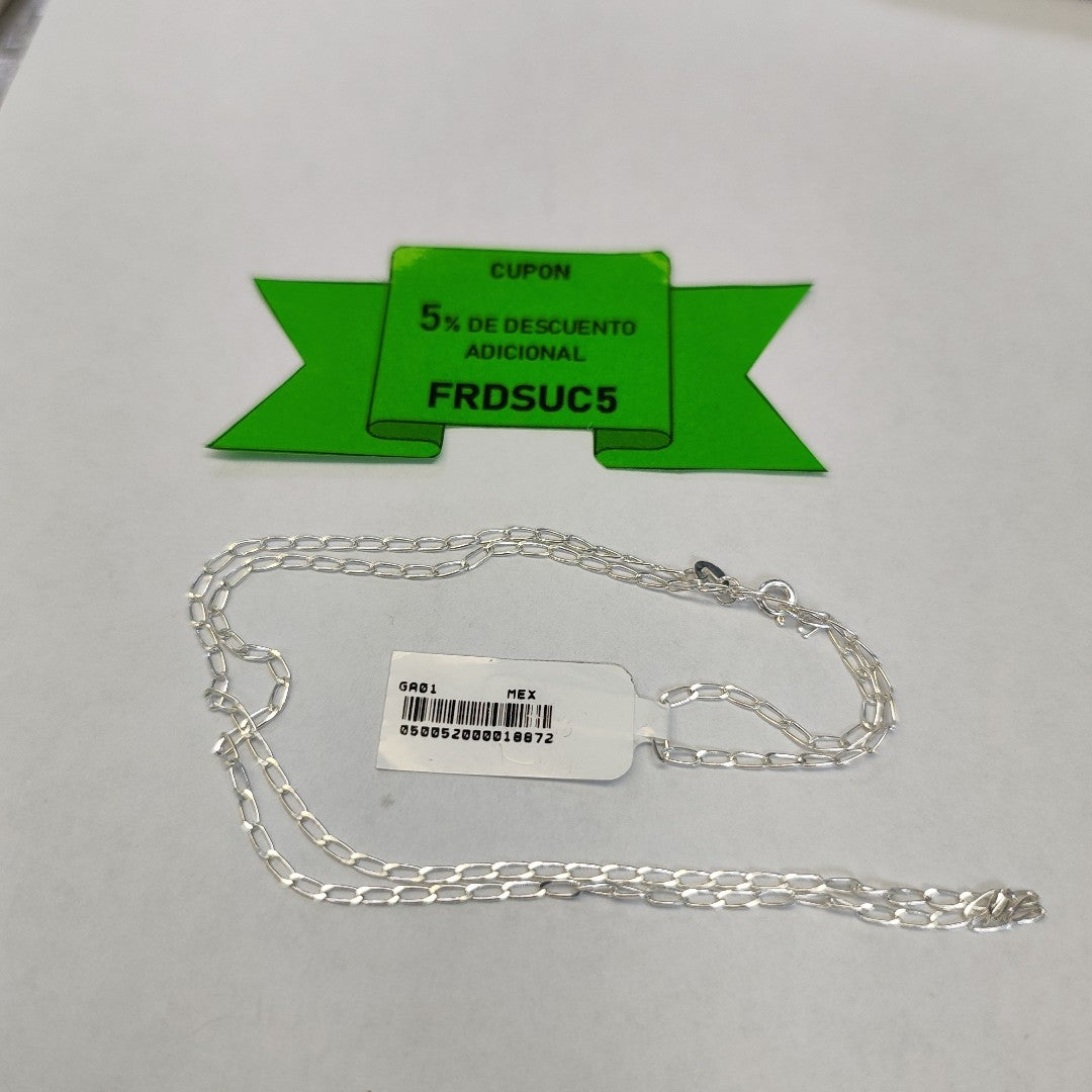 CADENA TEJIDO ESLABONES PLATA .925 55 CM 2.9 GR (NUEVO)