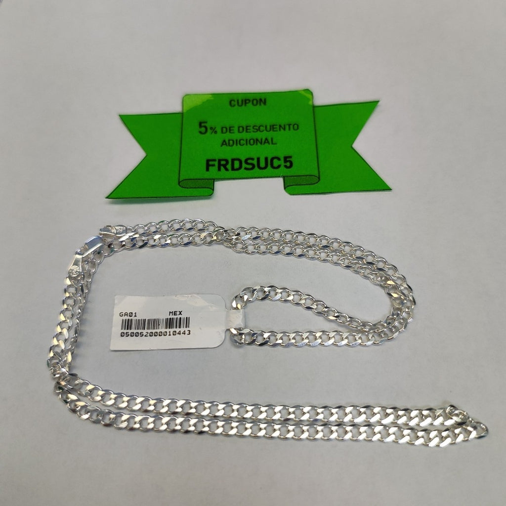 CADENA TEJIDO BARBADO PLATA .925 60 CM 13.2 GR (NUEVO)