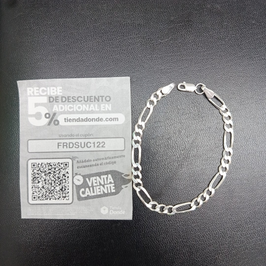 PULSERA TEJIDO 3X1 PLATA .925 18 CM 5 GR (NUEVO)