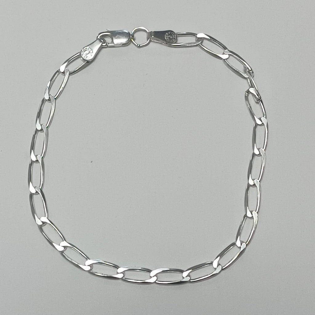 PULSERA TEJIDO ESLABONES PLATA .925 21 CM 3.9 GR (NUEVO)
