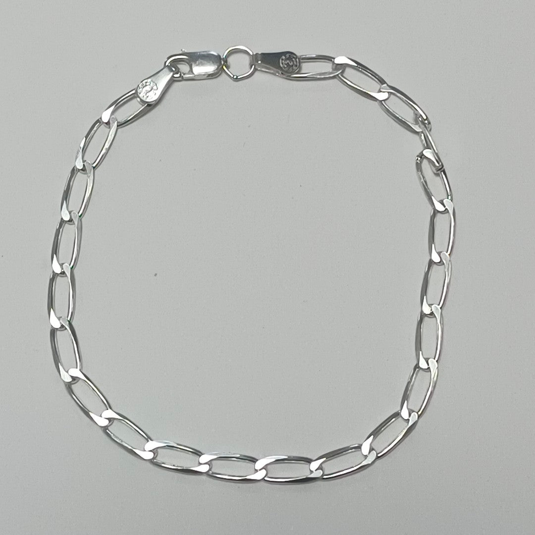 PULSERA TEJIDO ESLABONES PLATA .925 21 CM 3.9 GR (NUEVO)