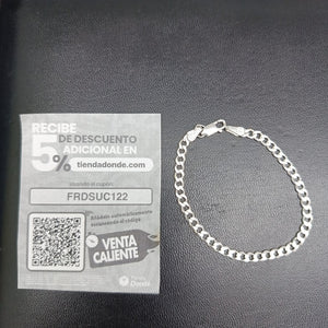 PULSERA TEJIDO BARBADA PLATA .925 16 CM 4.3 GR (NUEVO)