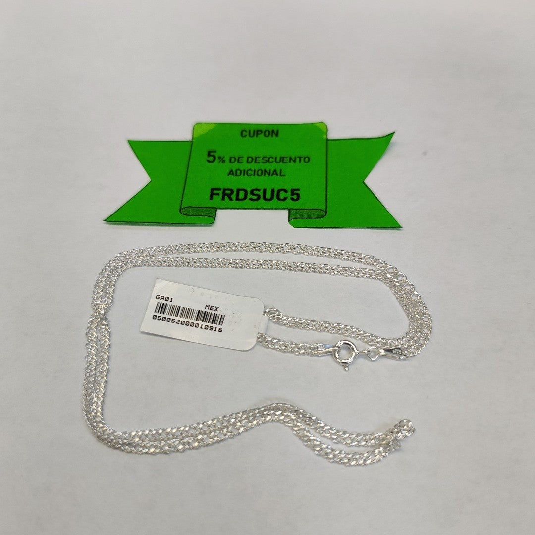 CADENA TEJIDO ESLABONES PLATA .925 55 CM 4.5 GR (NUEVO)