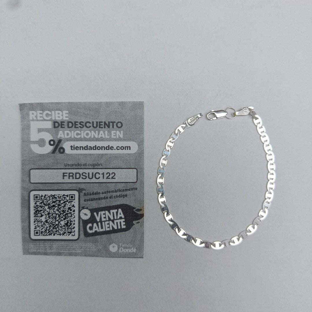 PULSERA TEJIDO GUCHI PLATA .925 18 CM 3.5 GR (NUEVO)