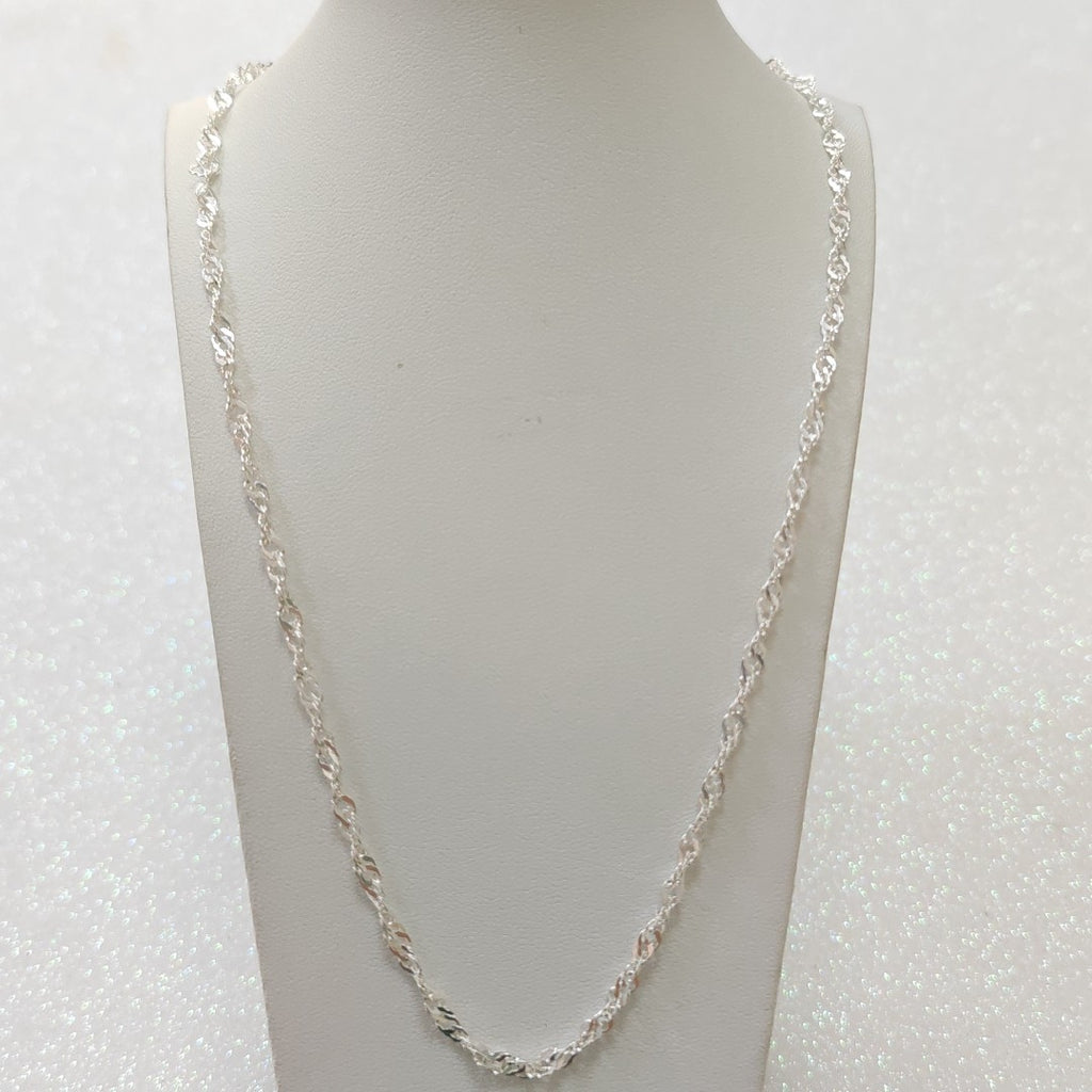 CADENA TEJIDO MEDIO TORZAL PLATA .925 55 CM 5.8 GR (NUEVO)