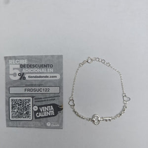 PULSERA TEJIDO LLAVE PLATA .925 18 CM 2.4 GR (NUEVO)