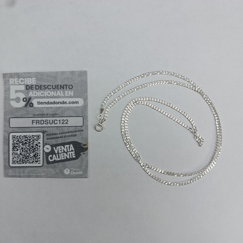 CADENA TEJIDO BARBADO PLATA .925 60 CM 6.1 GR (NUEVO)