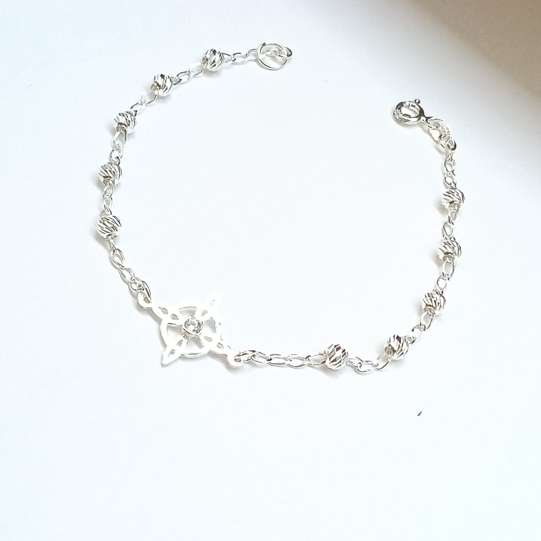PULSERA TEJIDO ESPECIAL PLATA .925 18 CM 2.9 GR (NUEVO)