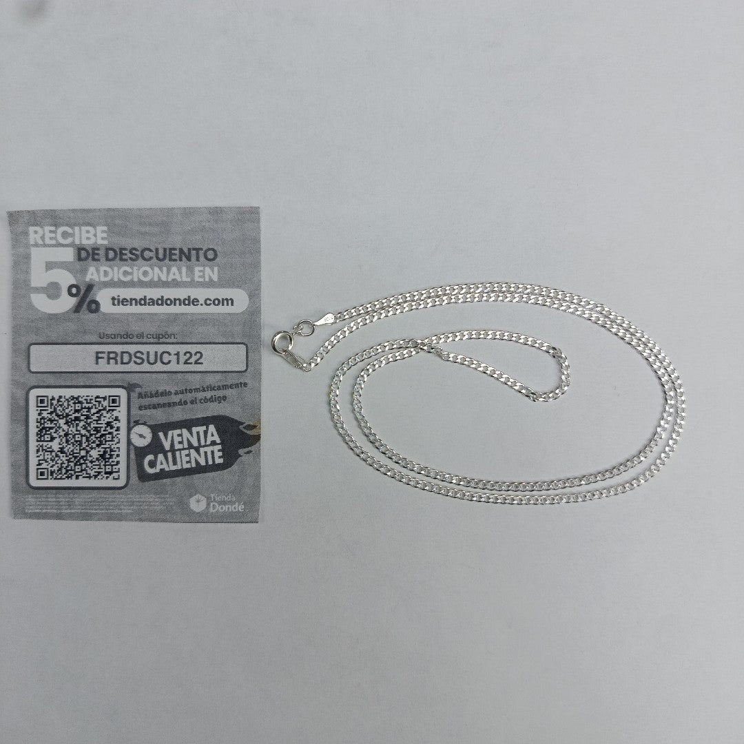 CADENA TEJIDO BARBADO PLATA .925 55 CM 5.4 GR (NUEVO)