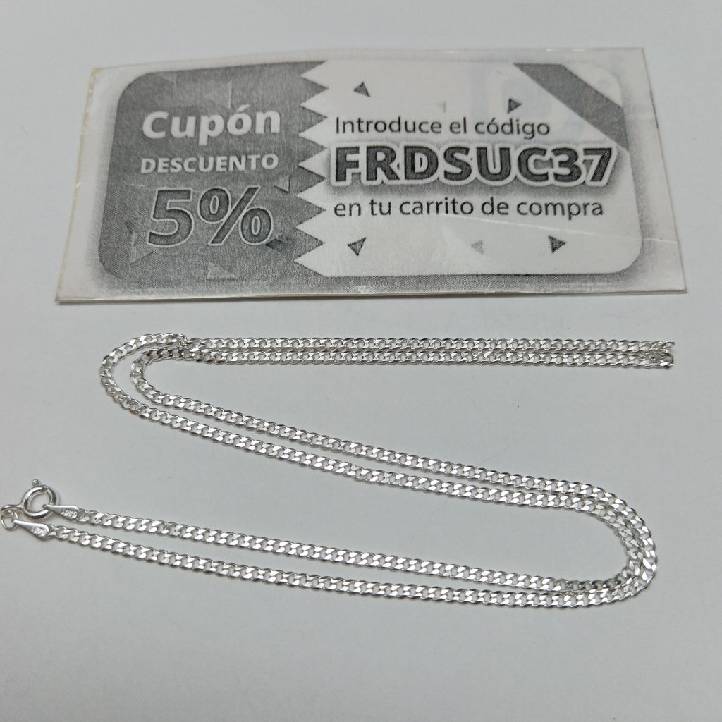CADENA TEJIDO BARBADO PLATA .925 60 CM 5.6 GR (NUEVO)