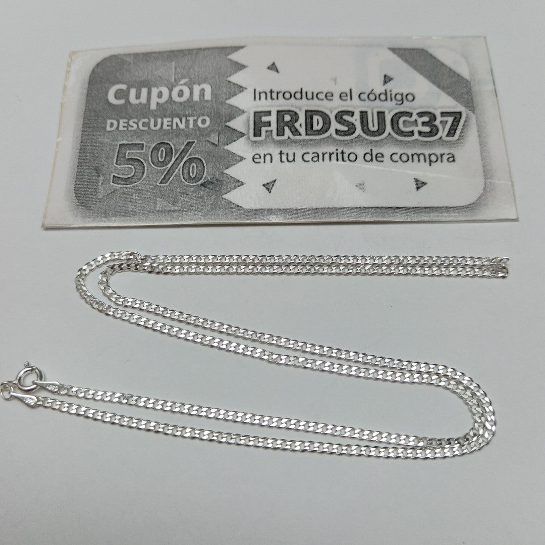 CADENA TEJIDO BARBADO PLATA .925 60 CM 5.6 GR (NUEVO)