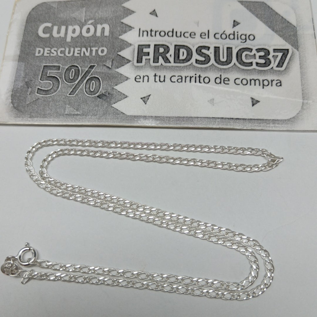 CADENA TEJIDO ESLABONES PLATA .925 50 CM 3.5 GR (NUEVO)