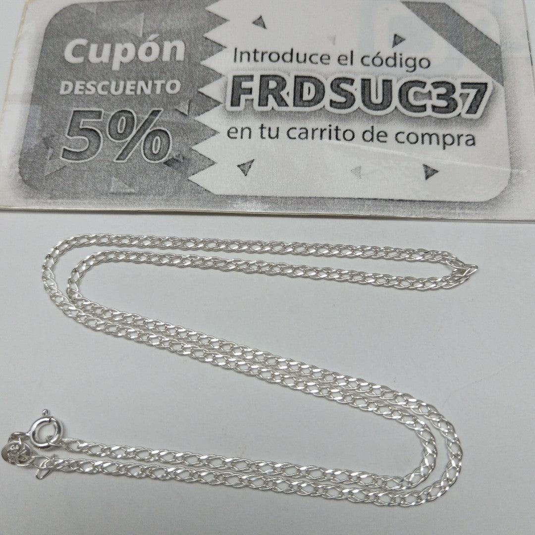 CADENA TEJIDO ESLABONES PLATA .925 50 CM 3.5 GR (NUEVO)