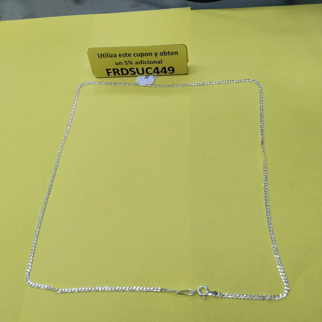 CADENA TEJIDO BARBADO PLATA .925 60 CM 5.7 GR (NUEVO)