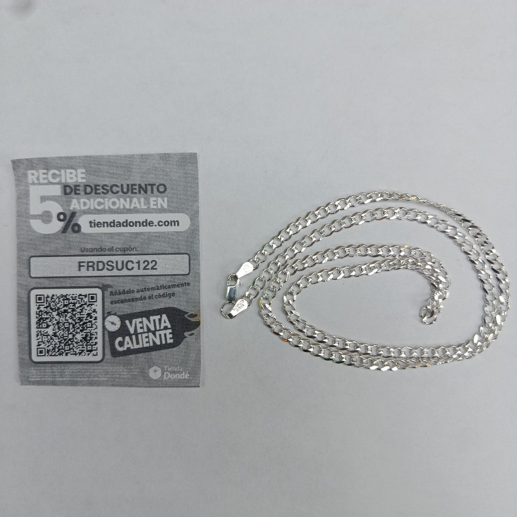 CADENA TEJIDO BARBADO PLATA .925 55 CM 11.9 GR (NUEVO)